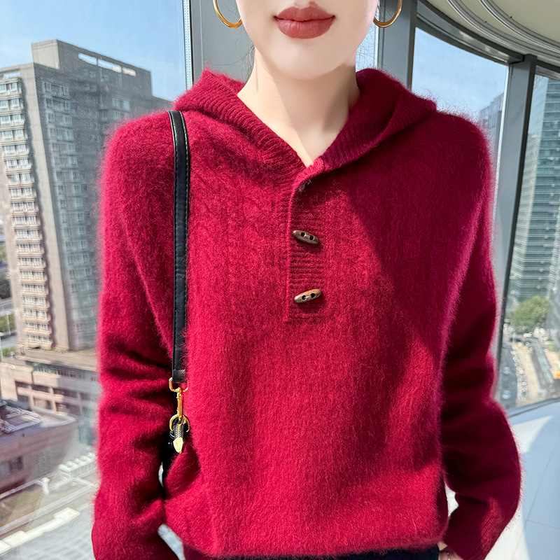 Sweter damski z kapturem, dzie – Wool Coat Peacoat recenzja i cena